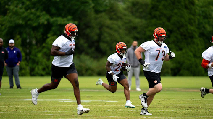 Cincinnati Bengals halfback Tahj Brooks (25) 