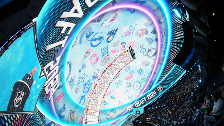 A general view in the first round of the 2024 NHL Draft at The Sphere. A general view in the first round of the 2024 NHL Draft at The Sphere.