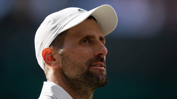 Novak Djokovic reacts during his match