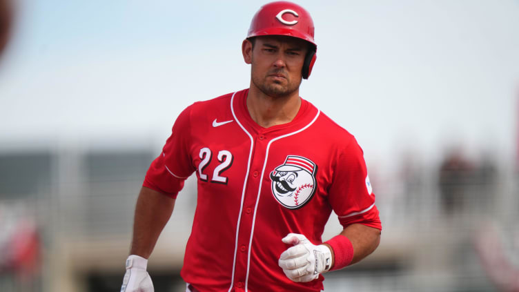 Cincinnati Reds catcher Luke Maile rounds the bases