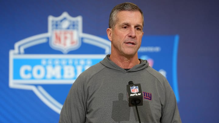 New York Giants head coach John Harbaugh