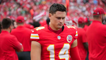 Kansas City Chiefs punter Matt Araiza (14).