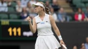 Jul 9, 2024; London, United Kingdom; Lulu Sun of New Zealand reacts to a point  during her match against Donna Vekic of Croatia (not shown) on day nine of The Championships at All England Lawn Tennis and Croquet Club. Mandatory Credit: Susan Mullane-USA TODAY Sports