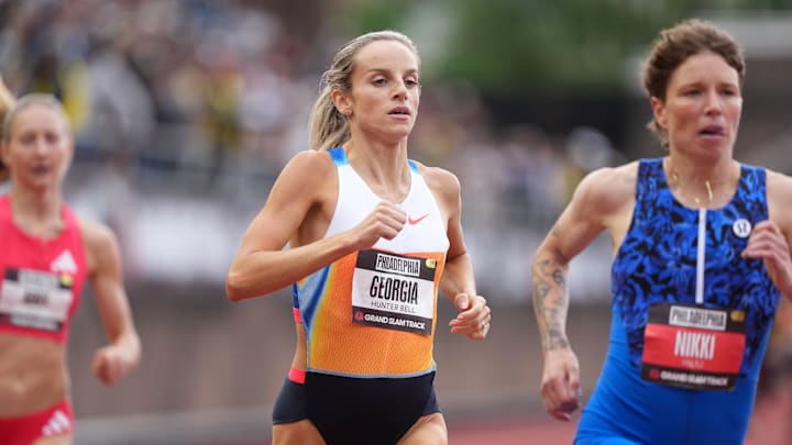 Georgia Hunter Bell races in Philadelphia last month