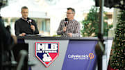 Dec 4, 2023; Nashville, TN, USA; Pittsburgh Pirates general manager Ben Cherington is interviewed by the MLB Network during the 2023 MLB Winter Meetings.