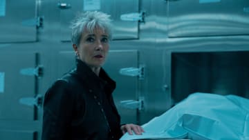 Emma Thompson as Zoe Boehm in Down Cemetery Road season 1 episode 3, Filthy Work