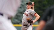 Jul 21, 2024; Denver, Colorado, USA; San Francisco Giants starting pitcher Hayden Birdsong (60) in the first inning against the Colorado Rockies at Coors Field. 