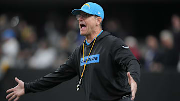 Chargers head coach Jim Harbaugh