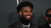 Feb 6, 2025; New Orleans, LA, USA;  Shedeur Sanders on the red carpet before Super Bowl LIX NFL Honors at Saenger Theatre. 