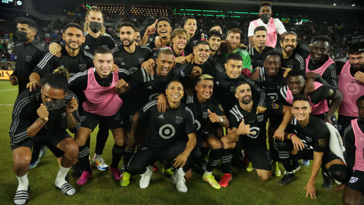 Aug 25, 2021; Los Angeles, CA, USA; MLS All-Stars players celebrate after defeating Liga MX