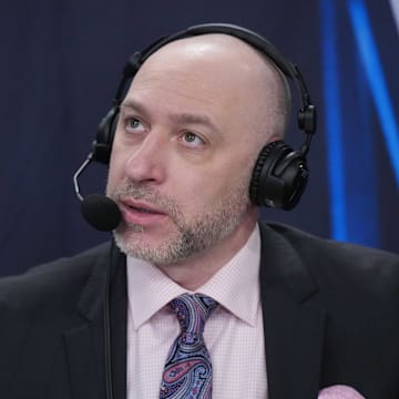 Jan 19, 2024; Los Angeles, California, USA; ESPN play-by-play announcer Dave Pasch during the game between the Los Angeles Lakers and the Brooklyn Nets at Crypto.com Arena.