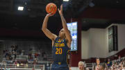Mar 7, 2024; Stanford, California, USA; California Golden Bears guard Jaylon Tyson (20) shoots the basketball during the second half against the Stanford Cardinal at Maples Pavillion. Mandatory Credit: Neville E. Guard-USA TODAY Sports