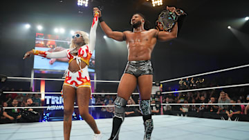 South Carolina football alum Matrick Belton, AKA Trick Williams, during a WWE NXT event last year