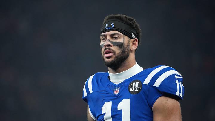 Indianapolis Colts wide receiver Michael Pittman Jr. looks on.