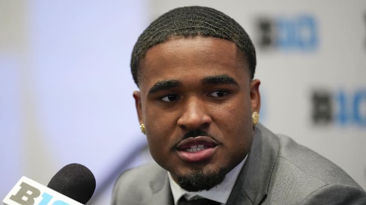 Jul 24, 2025; Las Vegas, NV, USA; USC safety Kamari Ramsey speaks to the media during the Big Ten NCAA college football media days at Mandalay Bay Resort. Mandatory Credit: Lucas Peltier-Imagn Images Jul 24, 2025; Las Vegas, NV, USA; USC safety Kamari Ramsey speaks to the media during the Big Ten NCAA college football media days at Mandalay Bay Resort. Mandatory Credit: Lucas Peltier-Imagn Images