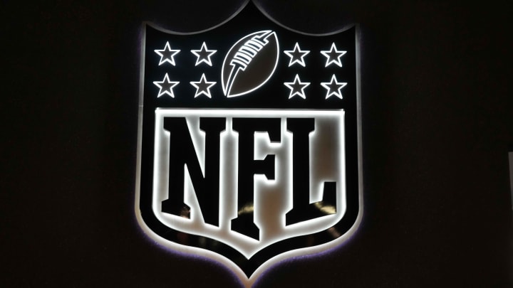 Feb 10, 2022; Inglewood, CA, USA; The NFL shield logo is seen at the NFL Network building. Mandatory Credit: Kirby Lee-USA TODAY Sports