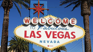 Nov 26, 2023; Paradise, Nevada, USA; The Welcome to Fabulous Las Vegas sign on the Las Vegas strip. Mandatory Credit: Kirby Lee-Imagn Images