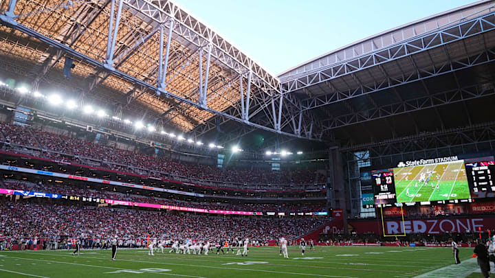 A general view of the game between the Cardinals and Patriots during the second half at State Farm Stadium. A general view of the game between the Cardinals and Patriots during the second half at State Farm Stadium.