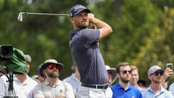 May 7, 2023; Charlotte, North Carolina, USA; Wyndham Clark watches his ball head to six green during