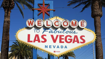 Nov 26, 2023; Paradise, Nevada, USA; The Welcome to Fabulous Las Vegas sign on the Las Vegas strip. Mandatory Credit: Kirby Lee-USA TODAY Sports