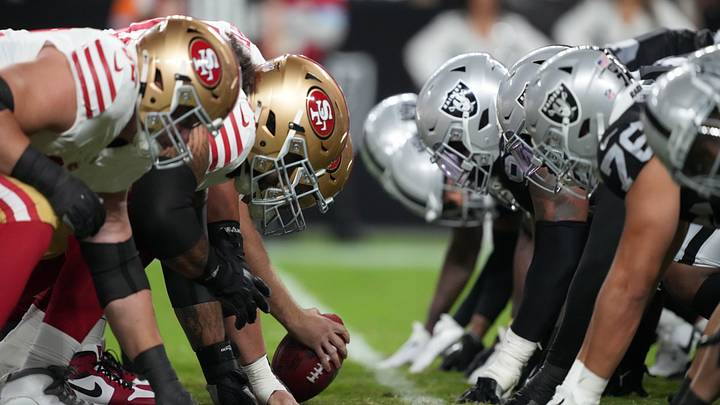General overall view of San Francisco 49ers and Las Vegas Raiders