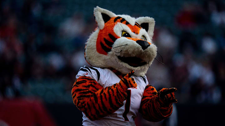 Bengals Mascot dances before the NFL preseason game between the Cincinnati Bengals and the Indianapolis Colts. Bengals Mascot dances before the NFL preseason game between the Cincinnati Bengals and the Indianapolis Colts.