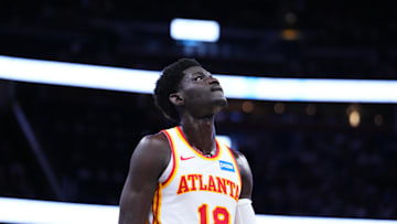 Hawks forward Mouhamed Gueye (18) during game against the Orlando Magic. 