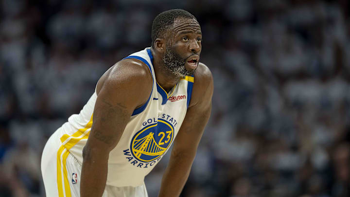 Golden State Warriors forward Draymond Green looks on against the Minnesota Timberwolves in the 2025 NBA Playoffs. Golden State Warriors forward Draymond Green looks on against the Minnesota Timberwolves in the 2025 NBA Playoffs.