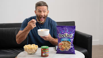 Julian Edelman digs into Tostitos Salsa Cereal