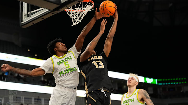 Brandon Stroud (5) led five double-figure scorers Saturday for USF as the Bulls rolled Webber International