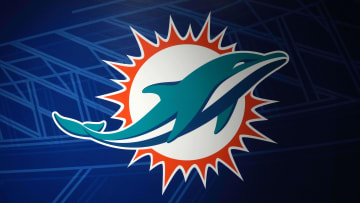 Oct 9, 2021; London, England, United Kingdom; A Miami Dolphins logo is seen at Tottenham Hogspur