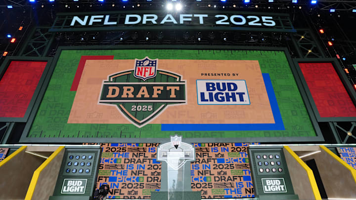The logo for the 2025 NFL draft in Green Bay, Wisconsin.