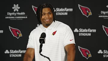 Cardinals defensive lineman Walter Nolen speaks during the introductory news conference inside the Arizona Cardinals training facility on April 25, 2025, in Tempe.