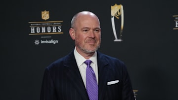 Sports commentator Rich Eisen poses for a photo on the red carpet before the NFL Honors award show at Symphony Hall.