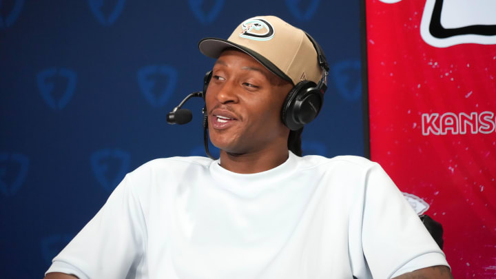 Feb 8, 2023; Phoenix, AZ, USA; Arizona Cardinals receiver DeAndre Hopkins on the FanDuel set on