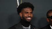 Shedeur Sanders on the red carpet before Super Bowl LIX NFL Honors.