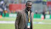 Sep 28, 2025; Dublin, Ireland; Minnesota Vikings general manager Kwesi Adofo-Mensah watches during an NFL International Series game against the Pittsburgh Steelers at Croke Park.