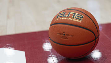 Feb 26, 2025; Stanford, California, USA;  General view of the basketball during the first half between the Stanford Cardinal and the Boston College Eagles at Maples Pavilion. Mandatory Credit: Stan Szeto-Imagn Images