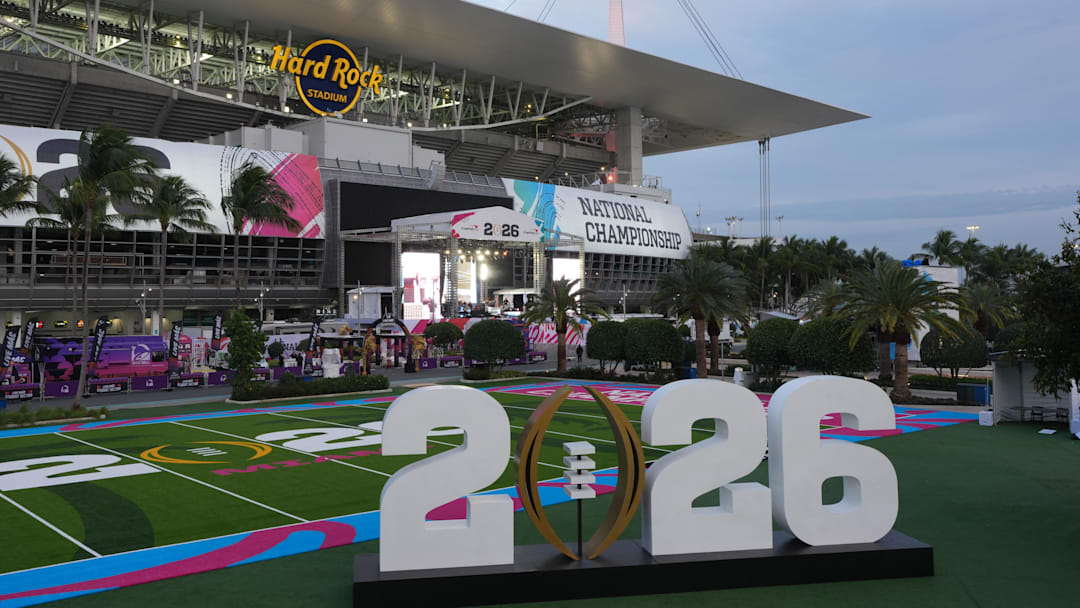 Jan 18, 2026; Miami Gardens, Florida, USA; A general overall view of Hard Rock Stadium, the site of the 2026 CFP Championship between the Miami Hurricanes and the Indiana Hoosiers. 
