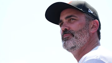 Cleveland Browns head coach Kevin Stefanski meets with the media before practice at the Browns training facility in Berea, Ohio.