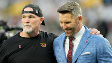 Washington Commanders head coach Dan Quinn and general manager Adam Peters