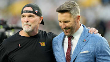 Washington Commanders head coach Dan Quinn and general manager Adam Peters