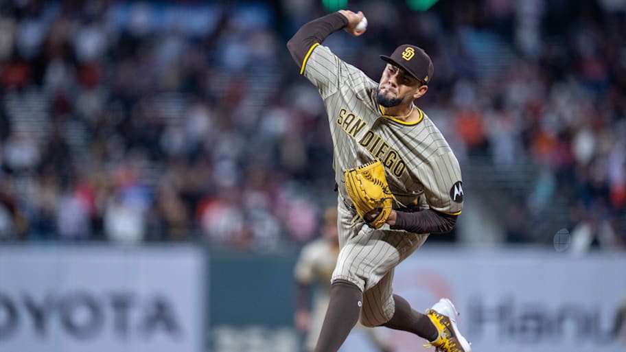 Padres closer Robert Suarez potentially was tipping pitches in his blown save against the Red Sox over the weekend. | Neville E. Guard-Imagn Images