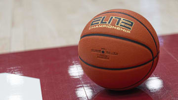 Feb 26, 2025; Stanford, California, USA;  General view of the basketball during the first half between the Stanford Cardinal and the Boston College Eagles at Maples Pavilion. Mandatory Credit: Stan Szeto-Imagn Images