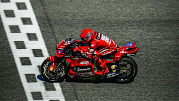 Marc Marquez crossed the finished line riding for Ducati Lenovo Team in MotoGP