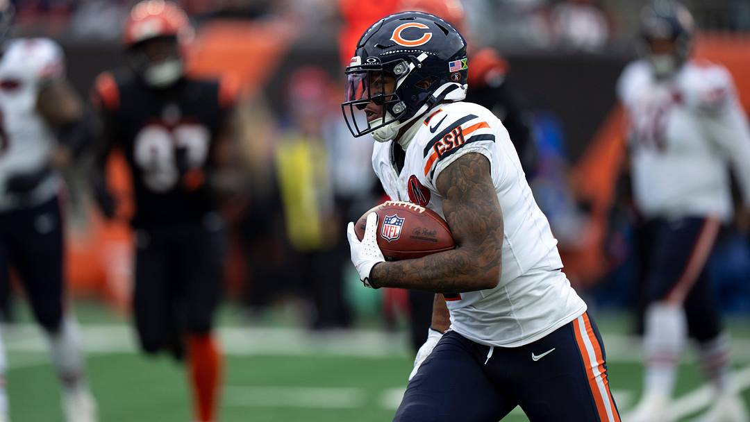 Former Chicago Bears wide receiver DJ Moore. Former Chicago Bears wide receiver DJ Moore.