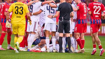 Jamal Musiala brach gegen den 1. FC Heidenheim erneut zusammen