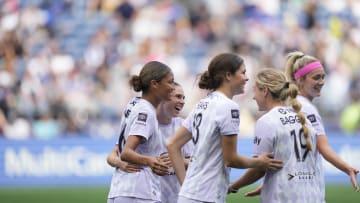 Jun 23, 2024; Seattle, Washington, USA; reacts reacts to defeating Seattle Reign FC at Lumen Field. Mandatory Credit: Stephen Brashear-USA TODAY Sports