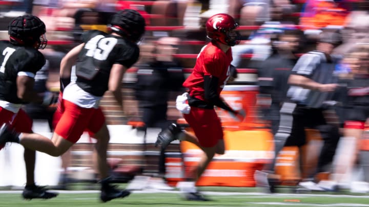 Cincinnati Bearcats quarterback Brendan Sorsby (2) runs with the ball during the University of Cincinnati annual Red and Black Spring football game and practice at Nippert Stadium in Cincinnati on Saturday, April 13, 2024.