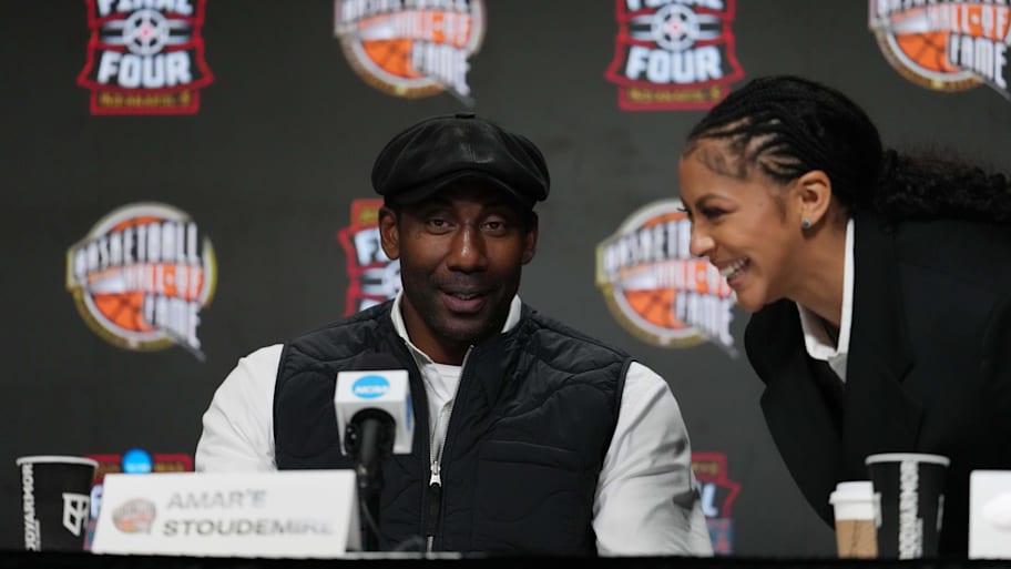 Amar’e Stoudemire and Candace Parker during the Naismith Hall of Fame press conference.